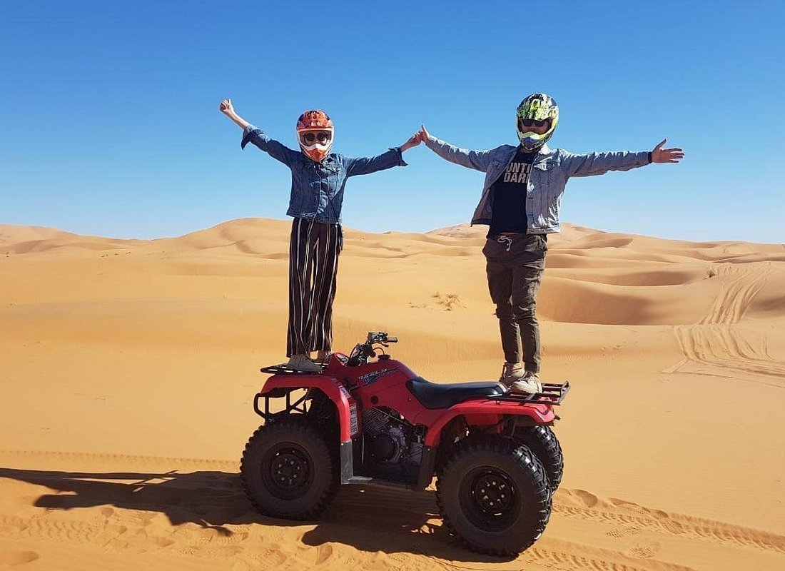 Quad bikes on the sand dunes near Merzouga